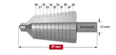 фото Сверло ступенчатое karnasch ф40х97мм цилиндрический (21.3014)
