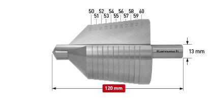 фото Сверло ступенчатое karnasch ф60х120мм цилиндрический (21.3024)