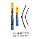 Щётка стеклоочистителя бескаркасная KRAFT КТ 830854 600/400 мм, 10 адаптеров