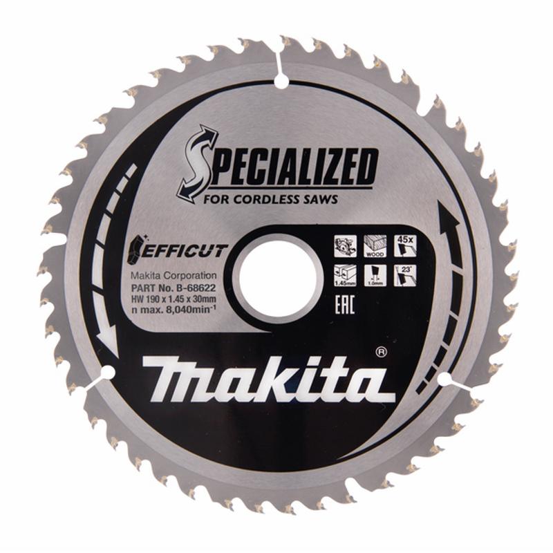 фото Диск пильный makita ф190х30мм 45 зуб. (b-68622)