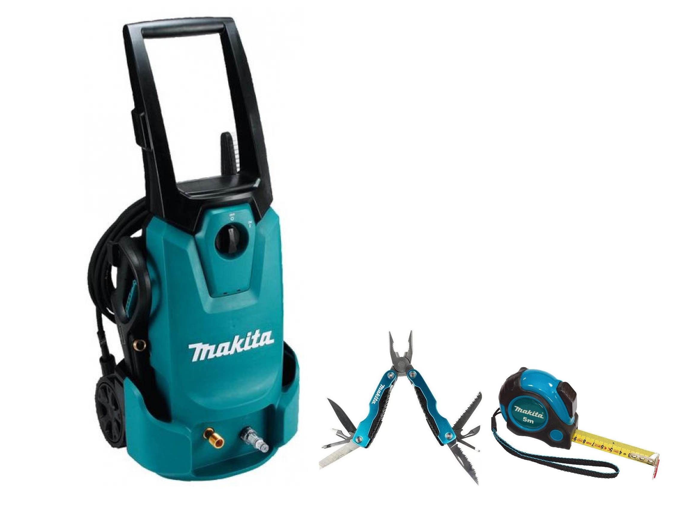 фото Набор makita мойка высокого давления hw1200 +мультитул pgc-120040 +рулетка 5м (pgc-80520)