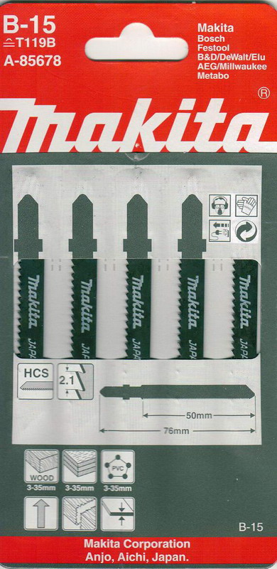 

Пилки для лобзика Makita B-15 (t119b), B-15 (t119b)