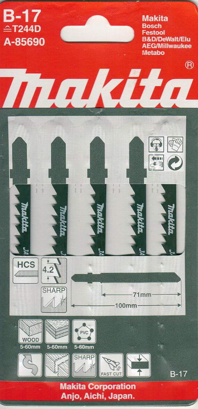 Пилки для лобзика Makita B-17 (t244d)