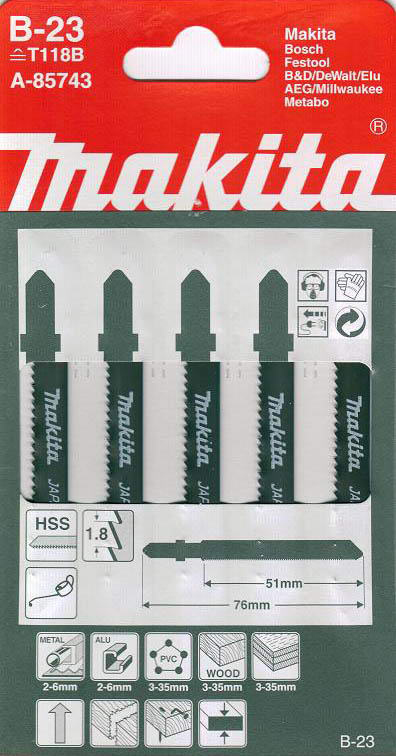

Пилки для лобзика Makita B-23 (t118b, B-23 (t118b)