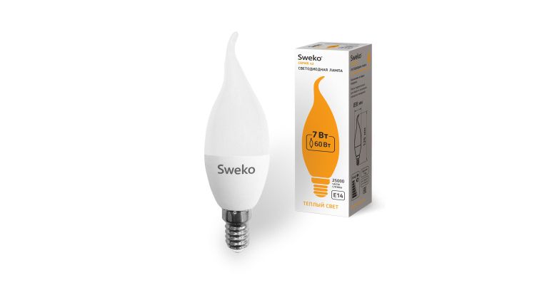 ����� ������������ SWEKO 42LED-C35-7W-230-3000K-E14-T 5 ��. (38791)