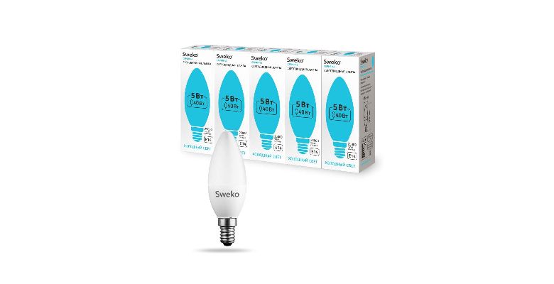 ����� ������������ SWEKO 42LED-C35-5W-230-4000K-E14 5 ��. (38462)