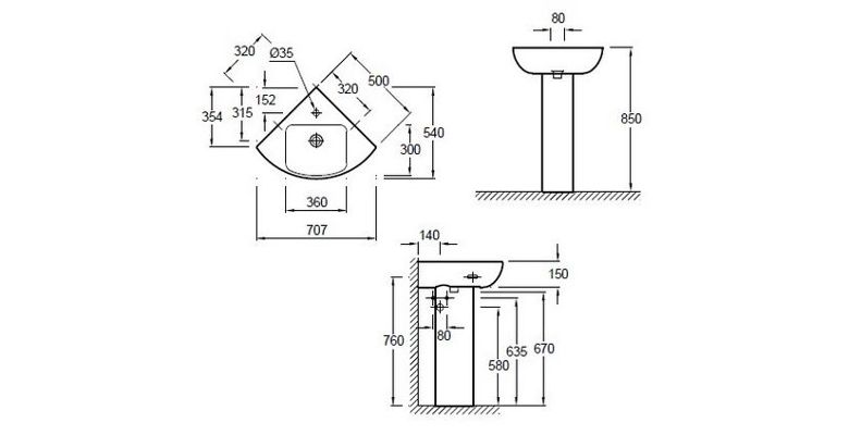 Раковина угловая JACOB DELAFON ODEON UP E4710-00