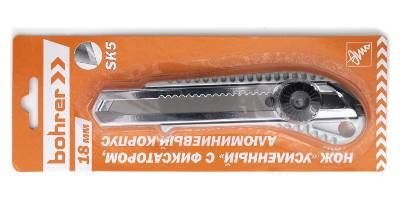 Нож BOHRER 43118005, 18 мм усиленный, алюминиевый корпус
