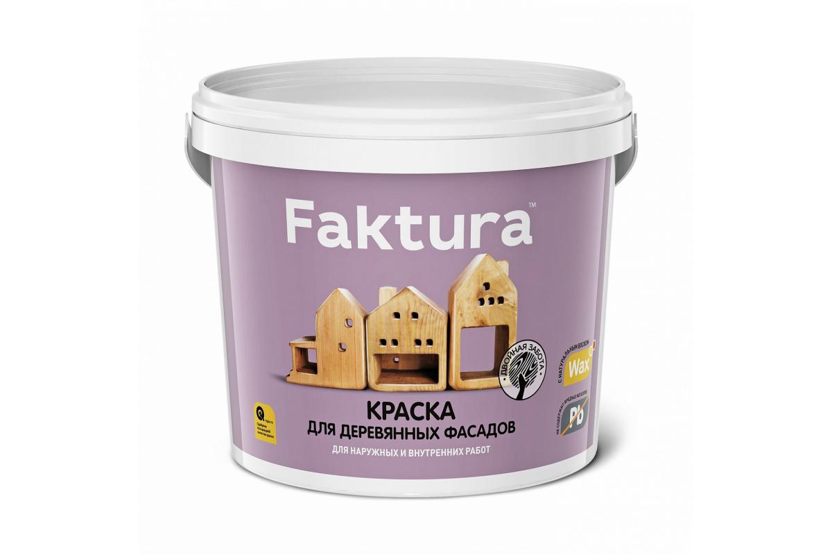 фото Краска faktura для деревянных фасадов, белая, 2,7л (о02693)