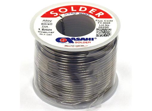 Изображение товара Припой ASAHI 1.6 мм Sn60/Pb40 безотмывный с флюсом FC5005 0.25 кг