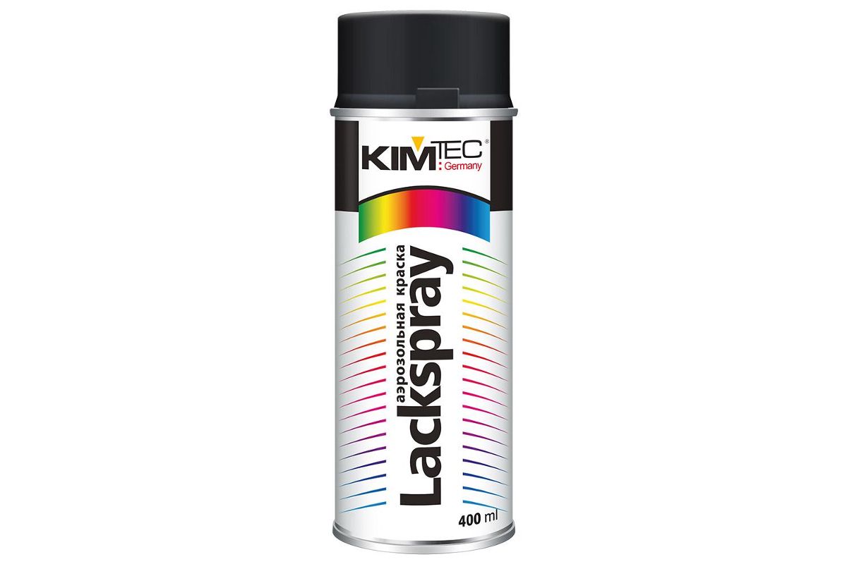 Краска аэрозольная Kim tec Lackspray черная, матовая, RAL 9011 (110104) -  цена, фото - купить в Москве, СПб и РФ