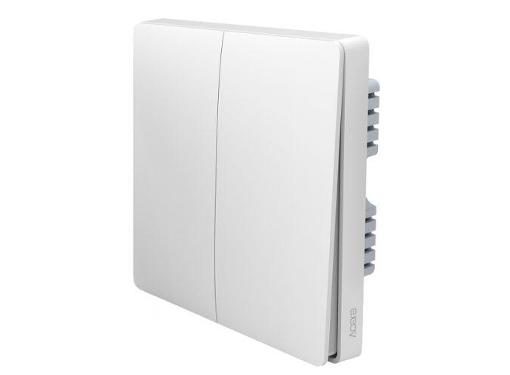 Изображение товара AQARA Wall Switch No Neutral Double Rocker - умный выключатель с двумя клавишами для домашней автом