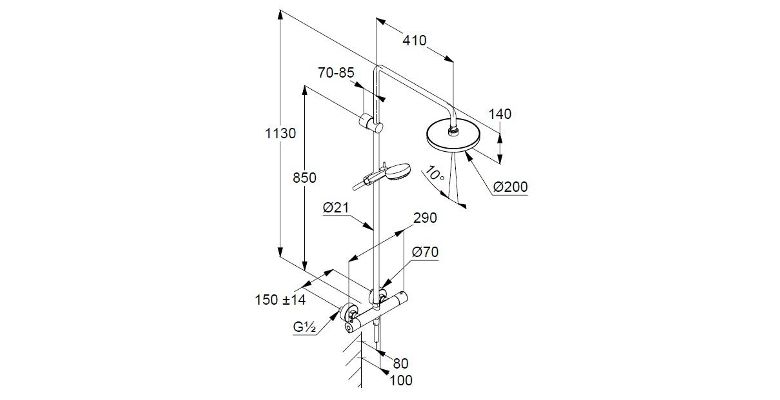 ������� ������� KLUDI LOGO DUAL SHOWER SYSTEM