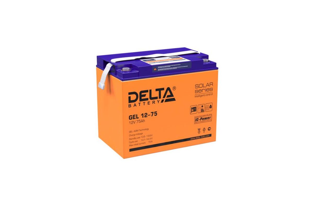 Аккумуляторная батарея Delta GEL 12-75 - цена, фото и инструкция - купить в  Москве, СПб и РФ