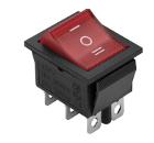 Выключатель DUWI красный с подсветкой 6 контактов 250В 15А (RWB-509 SC-767)