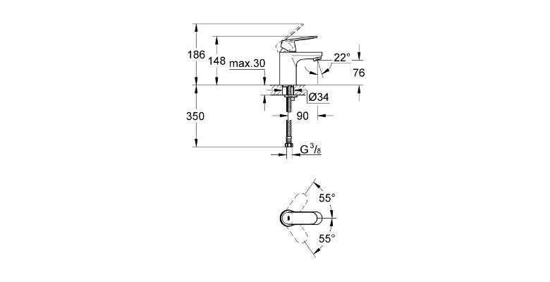 ��������� ��� �������� GROHE Eurosmart Cosmopolitan 32824000