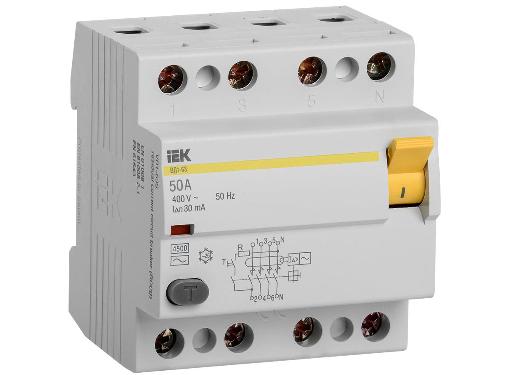 Изображение товара УЗО IEK MDV10-4-050-030 дифференциальный автомат 50А 30мА IP 20