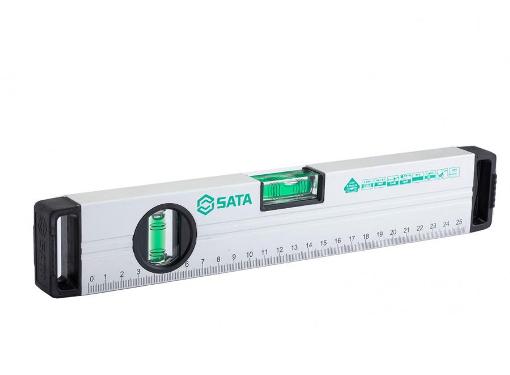 Изображение товара Строительный уровень SATA 91601 300 мм пузырьковый алюминиевый
