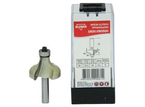 Изображение товара Фреза профильная 2 лезвия ELITECH Ф38,1мм хвостовик 8мм 22,3мм r8.41/22.3мм