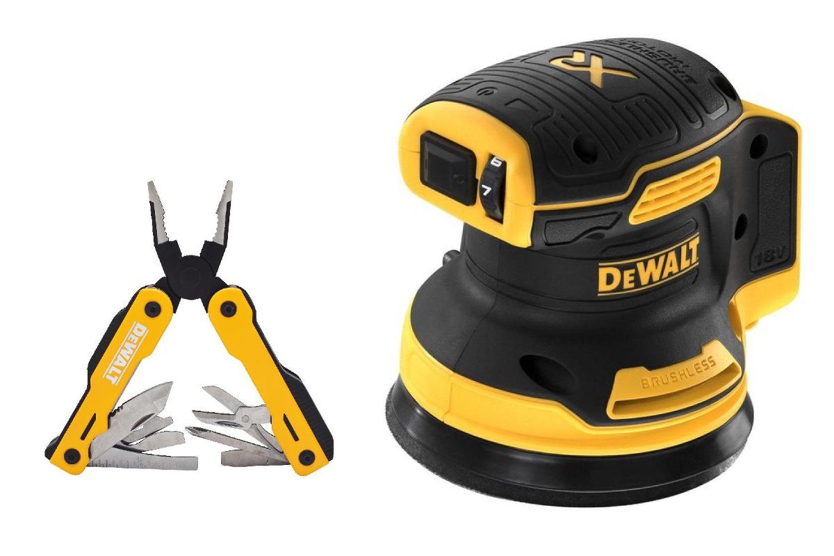 Набор Dewalt Эксцентриковая машина DCW210N без акк. и з.у +Мультитул MT16  (DWHT71843) - цена, фото - купить в Москве, СПб и РФ