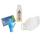 Набор 220В Средство для обработки рук 80мл 75% спирта убивает 99,9% вирусов +Перчатки нитриловые МЕДИЦИНСКИЕ размер L (100 шт) +Маска универсальная