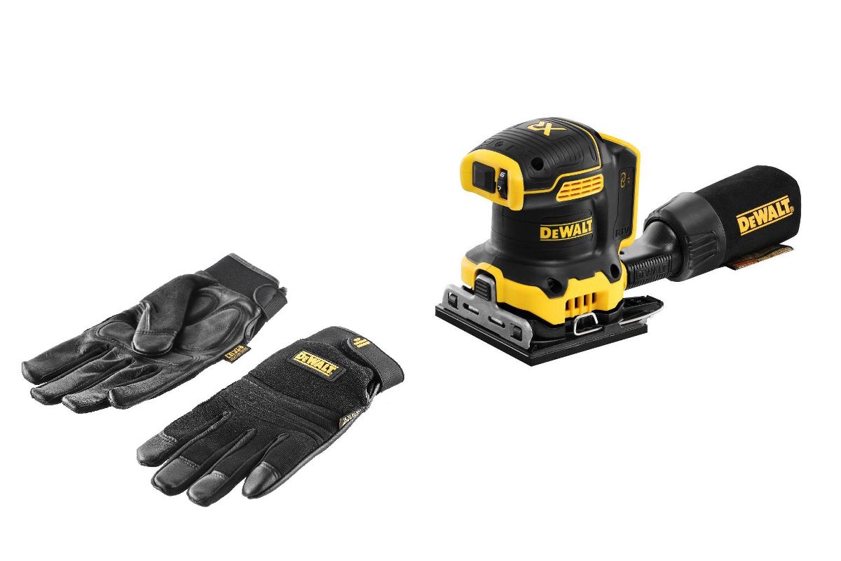 Набор DEWALT Вибрационная шлифмашина DCW200N-XJ без акк. и з.у +Перчатки  5828 PROMO купить в Краснодаре по доступной цене: характеристики и фото