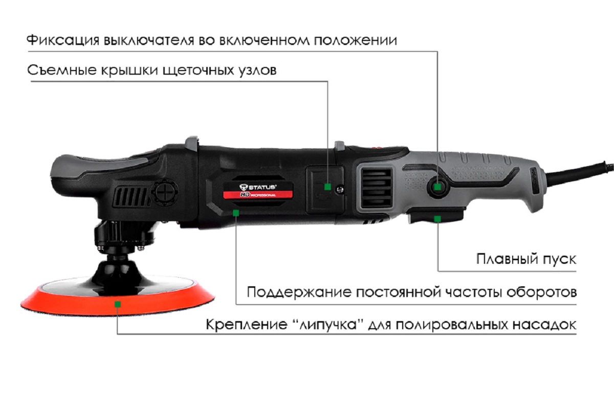 Машина полировальная STATUS PA150CE купить в Уфе по доступной цене:  характеристики и фото