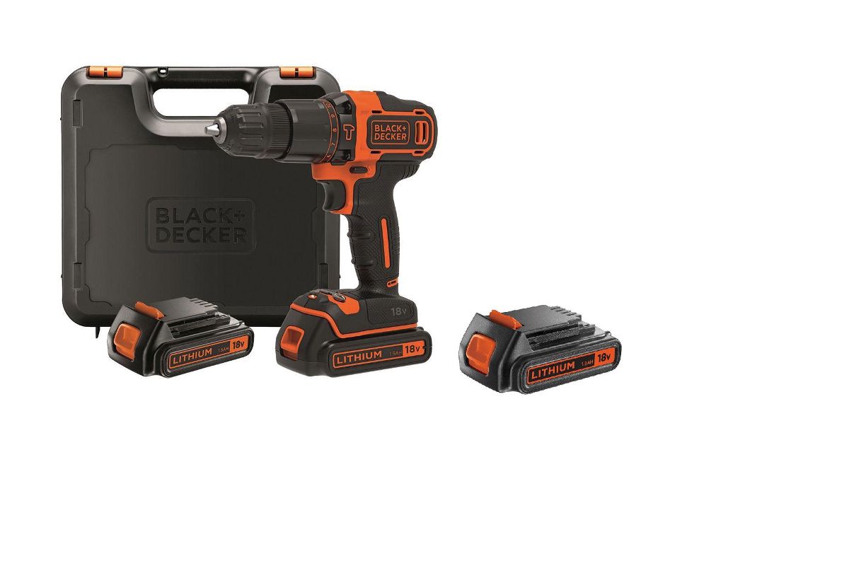 Набор Black & decker Дрель-шуруповерт BDCHD18KB +Аккумулятор 18В 1.5Ач  Li-Ion (BL1518-XJ) - цена, фото - купить в Москве, СПб и РФ