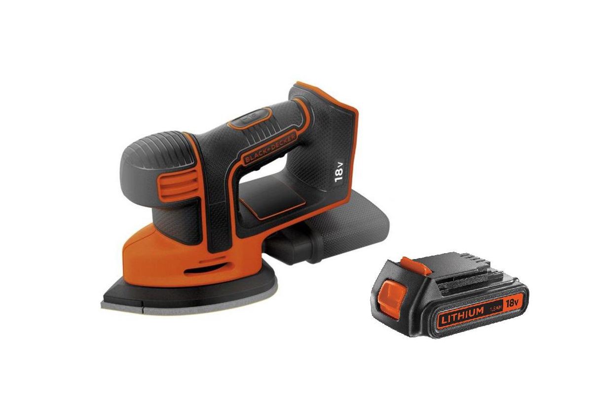 Набор Black & decker Вибрационная шлифмашина BDCDS18N без акк. и з.у  +Аккумулятор 18В 1.5Ач Li-Ion (BL1518-XJ) - цена, фото - купить в Москве,  СПб и РФ