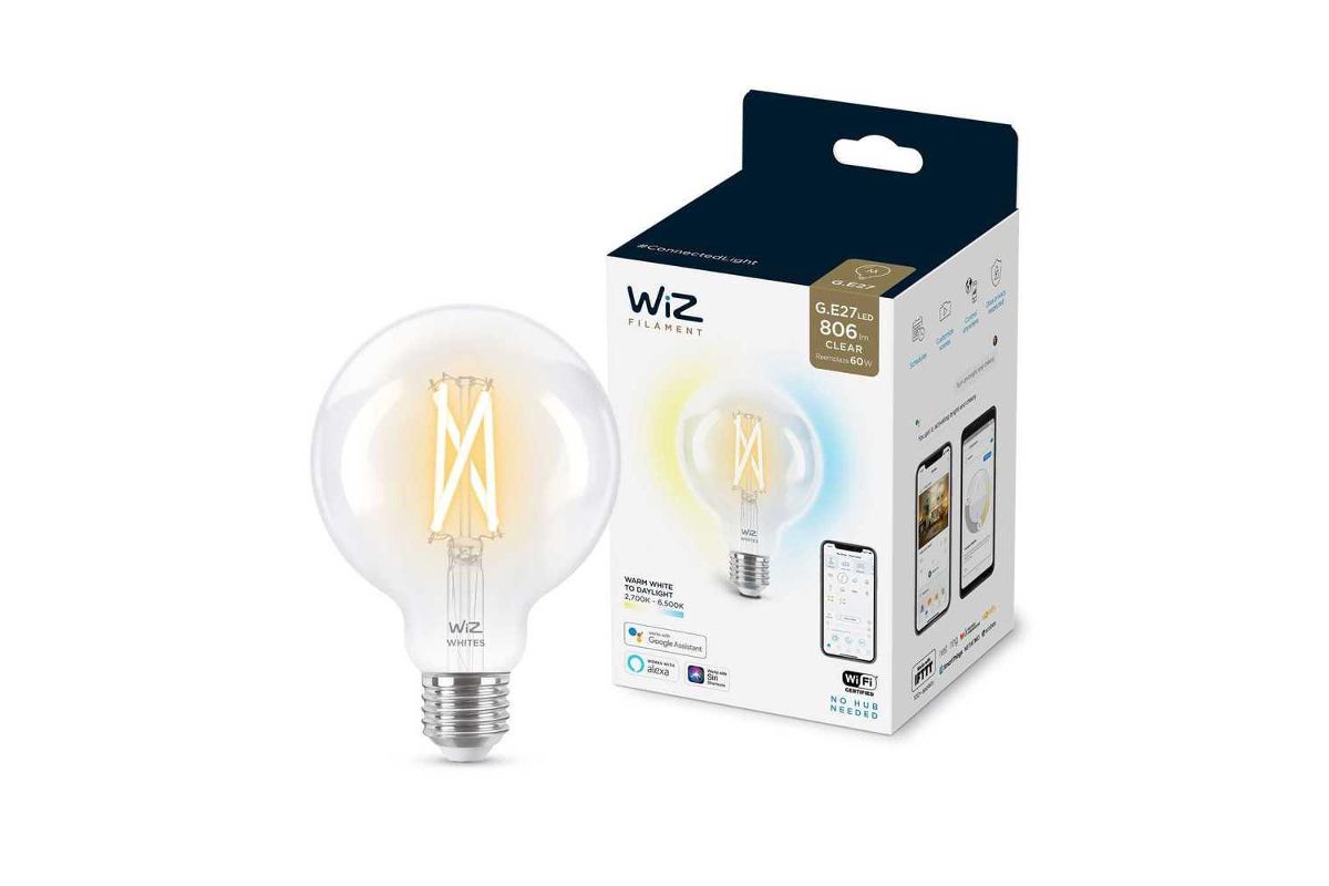 Умная лампа WIZ Wi-Fi BLE 60W G95 E27 927-65 CL 1PF/6 (929003018201) купить  в Твери по доступной цене: характеристики и фото