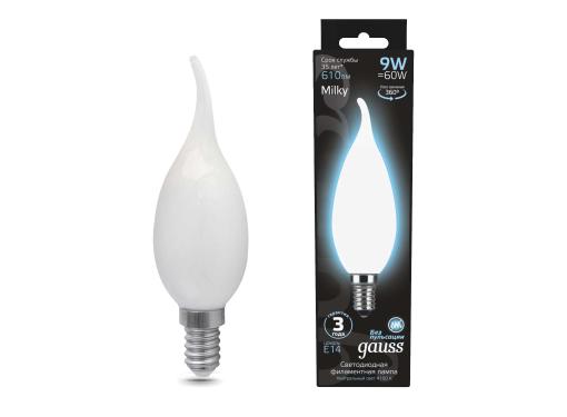Изображение товара Светодиодная лампа GAUSS Filament свеча на ветру 9W 610Lm 4100K E14 без диммирования
