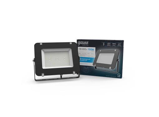 Изображение товара Прожектор светодиодный GAUSS Qplus 150W 18000lm 6500K IP65 графитовый
