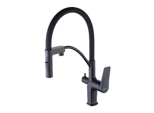 Изображение товара Смеситель для кухни LeMark Bronx LM3761BL с подключением к фильтру питьевой воды черный