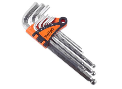 Изображение товара Набор шестигранных ключей угловых с шаром, 9 шт. TULIPS TOOLS IK12-957
