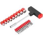 Отвертка с набором бит КУРС Т-образная, 10 CrV бит и 9 головок