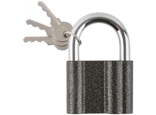 Замок тросовый CHINA навесной стальной корпус "PALLADIUM" ( 601S ) 70х54 мм, стальная дужка 11 мм