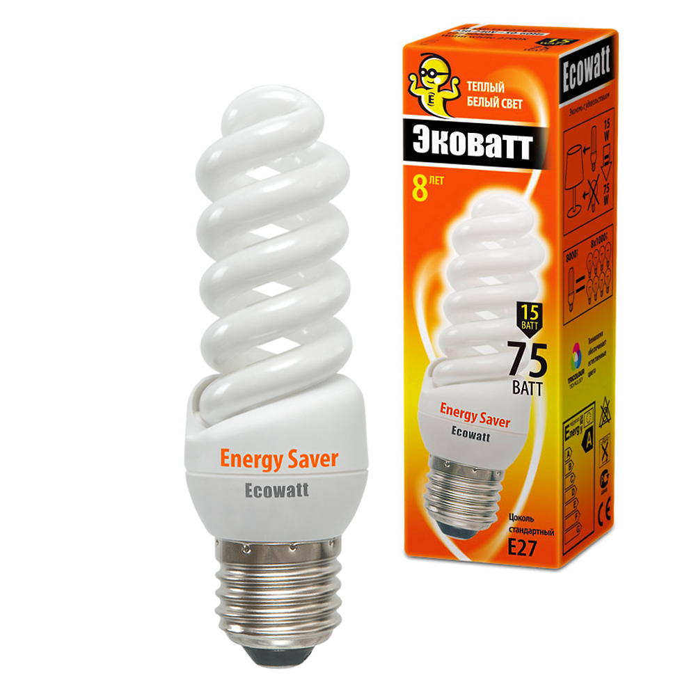 

Лампа энергосберегающая Ecowatt M-fsp 15w 827 e27, M-fsp 15w 827 e27