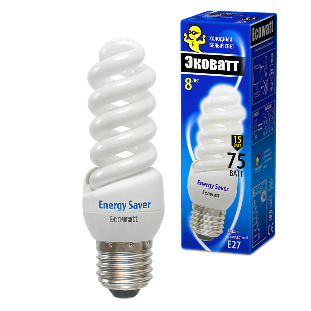 

Лампа энергосберегающая Ecowatt M-fsp 15w840 e27