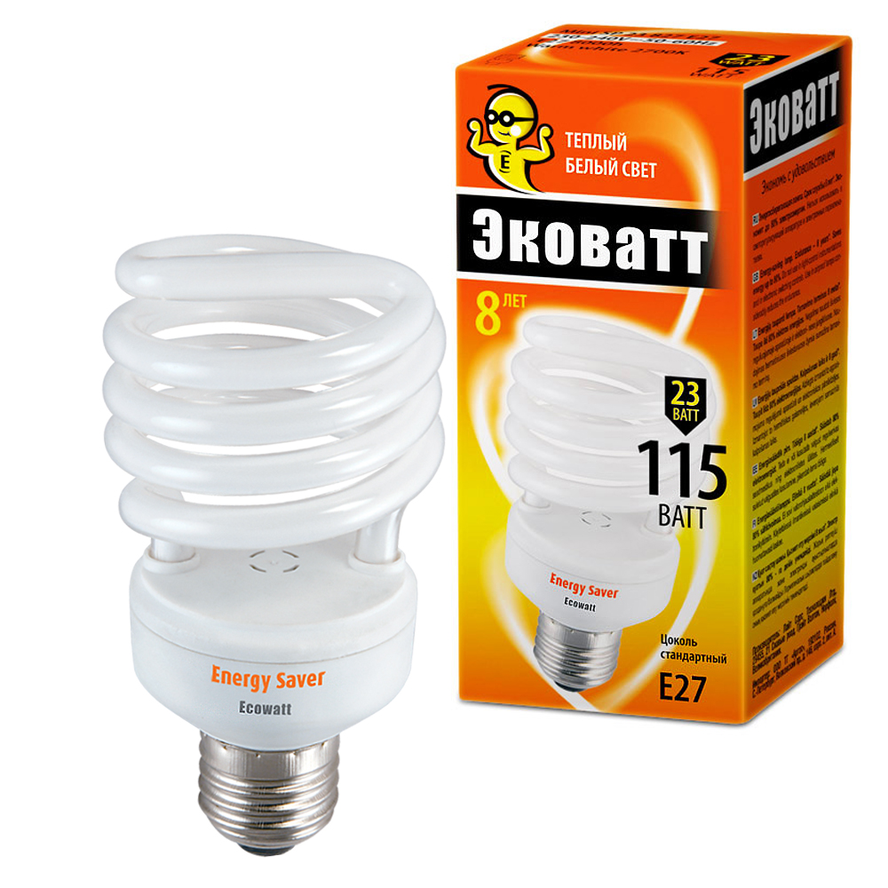 

Лампа энергосберегающая Ecowatt Mini sp 23w 827 e27, Mini sp 23w 827 e27
