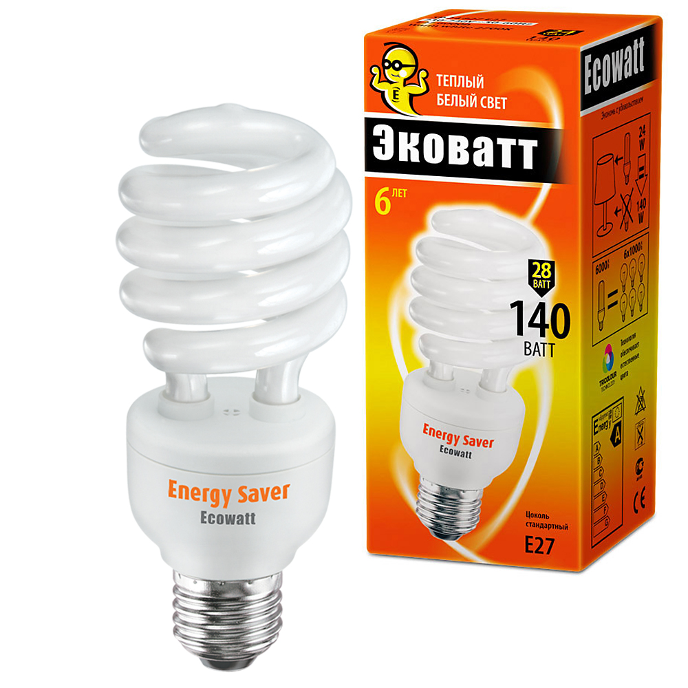 

Лампа энергосберегающая Ecowatt Sp 28w 827 e27, Sp 28w 827 e27