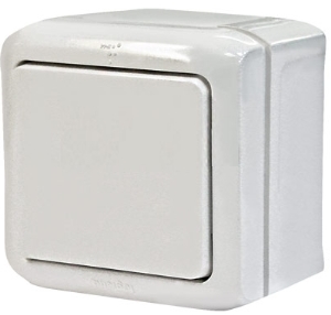 

Выключатель Legrand 1-клавишный ОП 10АХ quteo ip44 белый
