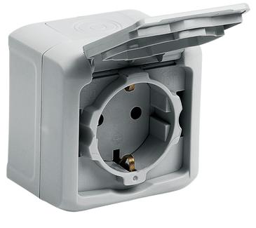 

Розетка Legrand 1-местная ОП с заземлением, защитные шторки с крышкой 16А quteo ip44, Белый, 1-местная ОП с заземлением, защитные шторки с крышкой 16А quteo ip44