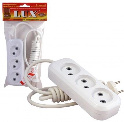 

Удлинитель Lux У3-0-07 3-местный без заземления, 220В 10А, 7м