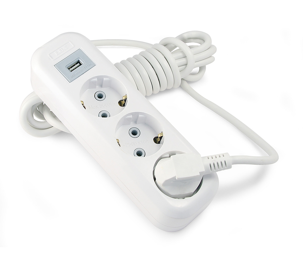 

Удлинитель Lux У3-Е-usb-05 ПВС 3х1, Белый, У3-Е-usb-05 ПВС 3х1