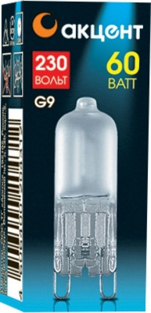 

Лампа галогенная АКЦЕНТ Jcd 230В 60w g9 fr капсульная матовая, Jcd 230В 60w g9 fr капсульная матовая