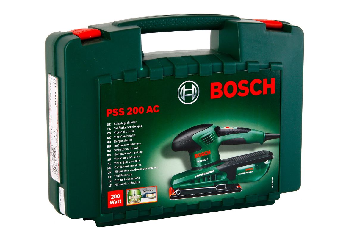 BOSCH PSS 200 AC, шлифовальная машинка плоская вибрационная - купить, цена,  отзывы, видео и инструкция