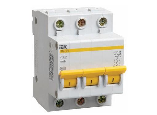 Изображение товара Автоматический выключатель IEK ВА 47-29 3п 50А IP 20 автомат защиты электросети
