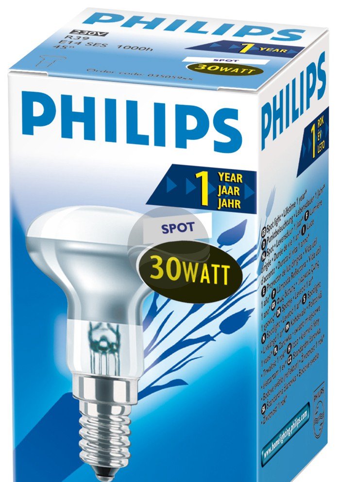 

Лампа накаливания Philips Spot r39 30w e14 45°