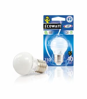 фото Лампа светодиодная ecowatt p45 230в 4.7(40)w