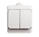 Изображение товара Выключатель SCHNEIDER ELECTRIC BA10-042b Этюд двухклавишный IP44 10А белый для влажных помещений